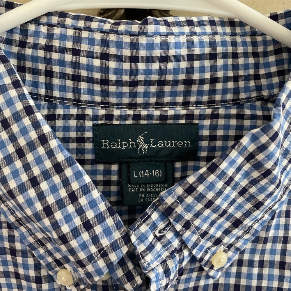 14-16 boys blue Ralph Lauren shirt